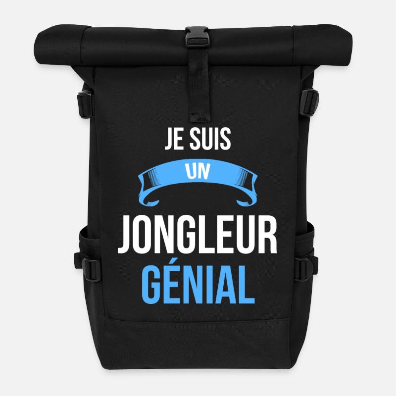 je suis un Jongleur génial - Sac à dos roll top - noir