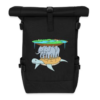 Mythologie Weltbild unserer Vorfahren Schildkröte - Rolltop Rucksack - Schwarz - Vorne