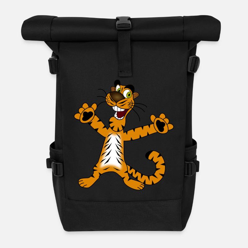 tigre - Sac à dos roll top - noir