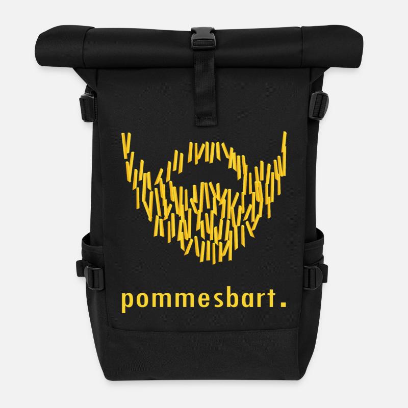 pommesbart. - Rolltop Rucksack - Schwarz