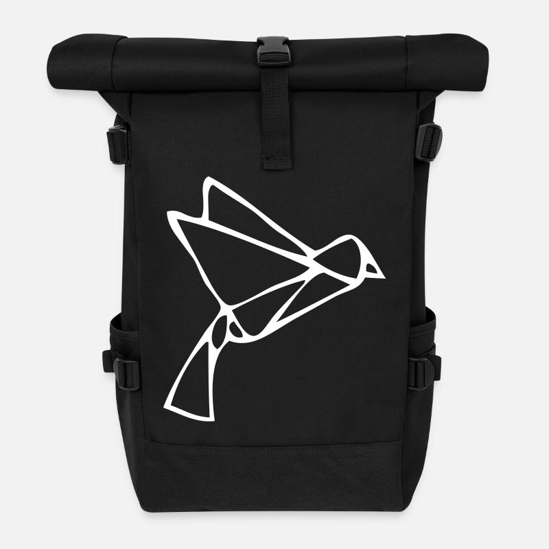 Origami Schwalbe - Rolltop Rucksack - Schwarz