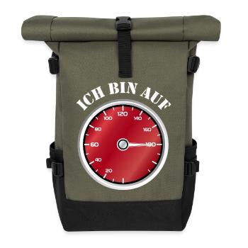 Red speedometer I'm on speed - Roll Top Backpack - olive/black - Front