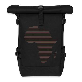 Africa / / Africa map / / Abstract / / lines - Roll Top Backpack - black - Front