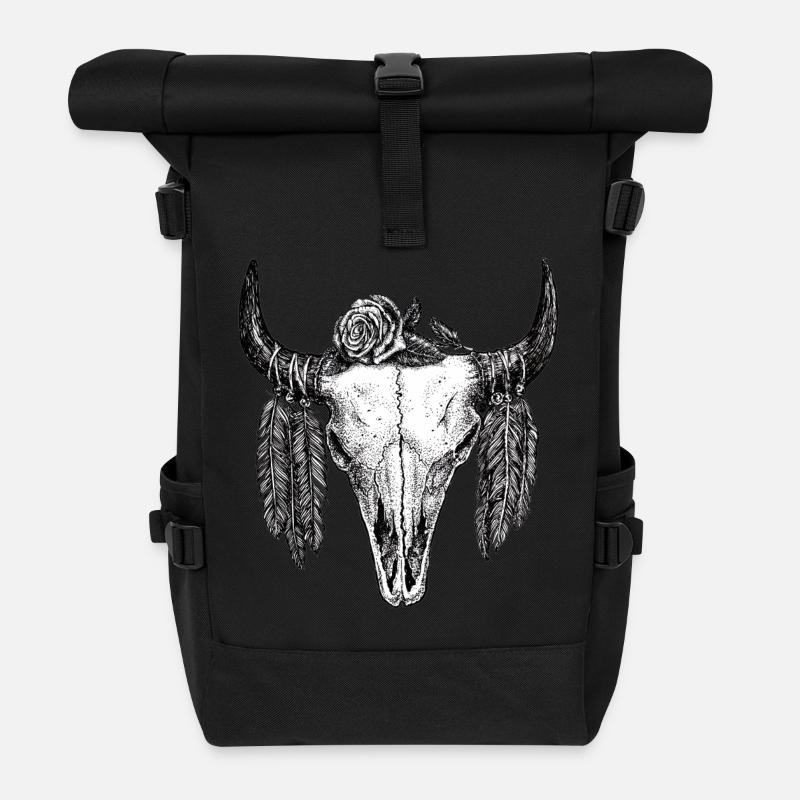 Skull Tattoo II - Rolltop Rucksack - Schwarz