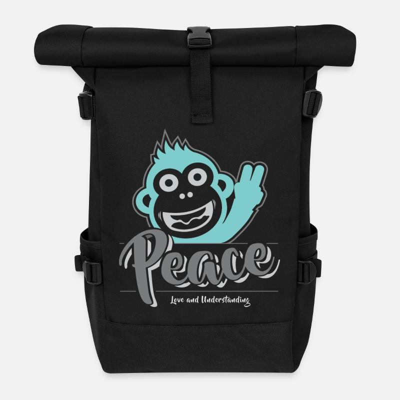 Frieden, Liebe und Verständnis - Rolltop Rucksack - Schwarz