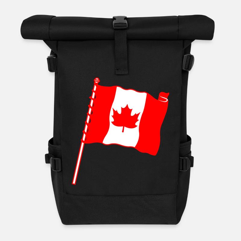 Drapeau : Feuille d’érable du Canada - Sac à dos roll top - noir
