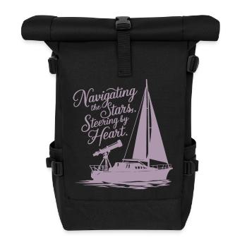 Voile, Voilier, Étoiles, Télescope - Sac à dos roll top - noir - Devant