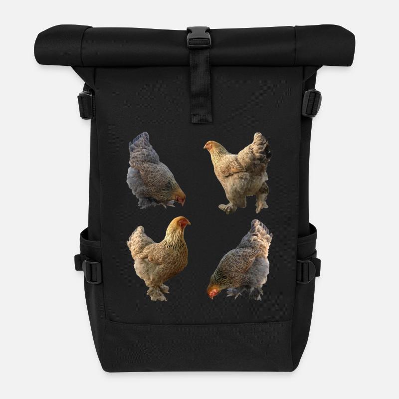 Hühnerhof - Rolltop Rucksack - Schwarz