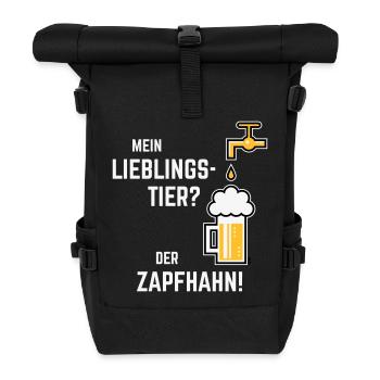 XLieblingstier (Dreifarbig) - Rolltop Rucksack - Schwarz - Vorne