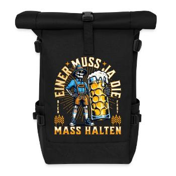 EINER MUSS JA DIE MASS HALTEN - Rolltop Rucksack - Schwarz - Vorne
