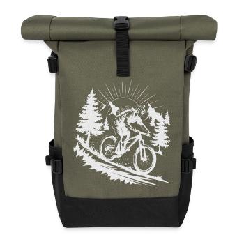 MTB Mountainbike - Rolltop Rucksack - Olive/Schwarz - Vorne