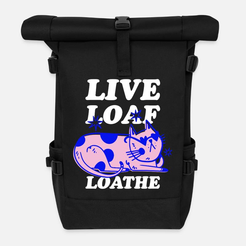 Live Loaf Loathe – Sassy Cat Vibes - Rolltop Rucksack - Schwarz