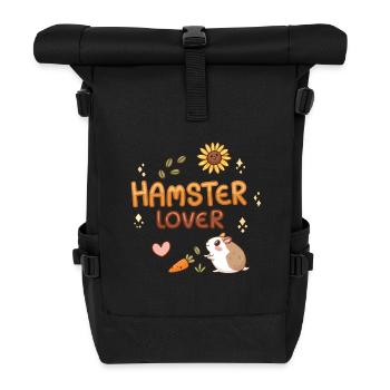 Design süße Hamster Liebe Illustration - Rolltop Rucksack - Schwarz - Vorne