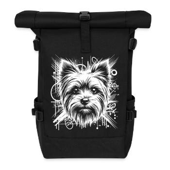 Yorkshire Terrier als Graffiti Street Art - Rolltop Rucksack - Schwarz - Vorne
