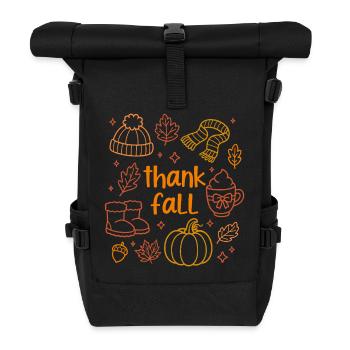 Thank Fall - Roll Top Backpack - black - Front
