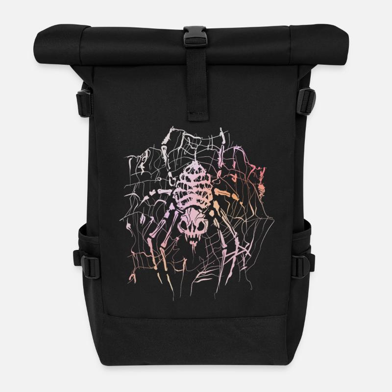 Araignée squelette - Sac à dos roll top - noir