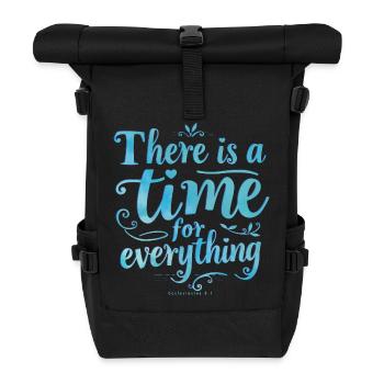 Alles hat seine Zeit - Rolltop Rucksack - Schwarz - Vorne