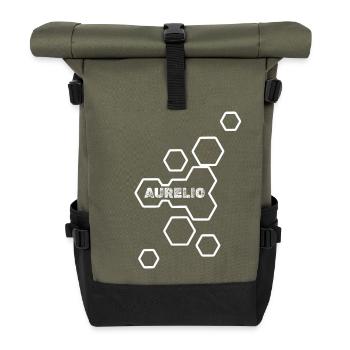 Aurelio als Name - Rolltop Rucksack - Olive/Schwarz - Vorne