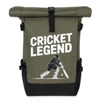 Lustiges Kricket Spruch Vintage Cricket Spiel - Rolltop Rucksack - Olive/Schwarz - Vorne