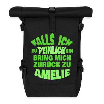 Gift for Amelie - Roll Top Backpack - black - Front