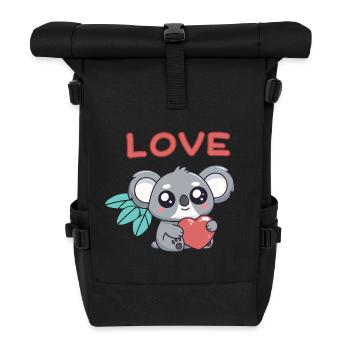 Koala-Herz-Liebe Kawaii - Rolltop Rucksack - Schwarz - Vorne