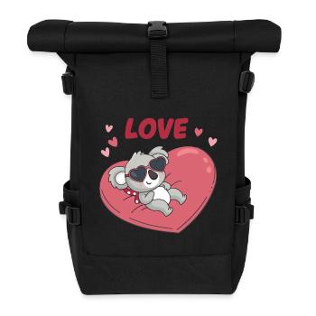 Koala verliebt auf Sweet Heart - Rolltop Rucksack - Schwarz - Vorne
