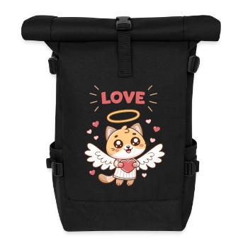 Chat Angélique Coeur et Ailes - Sac à dos roll top - noir - Devant