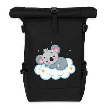 Traumhafter Koala auf Sternenwolke - Rolltop Rucksack - Schwarz - Vorne
