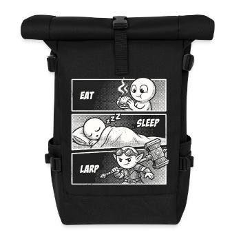 Eat Sleep LARP – The Everyday Life of a Hero - Roll Top Backpack - black - Front