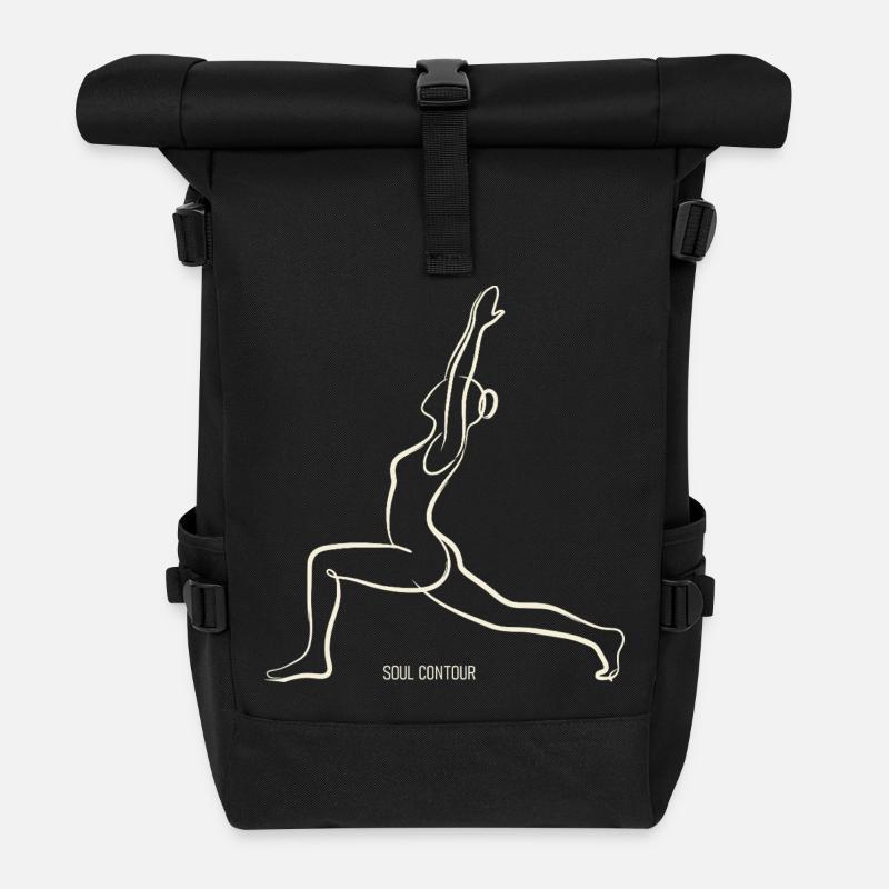 SOUL CONTOUR - Virabhadrasana - Roll Top Backpack - black