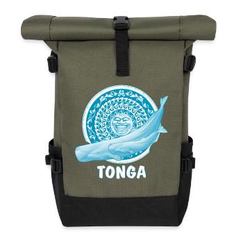 Cachalolots et masque tiki - Sac à dos roll top - olive/noir - Devant