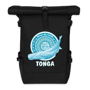 Cachalolots et masque tiki - Sac à dos roll top - noir - Devant