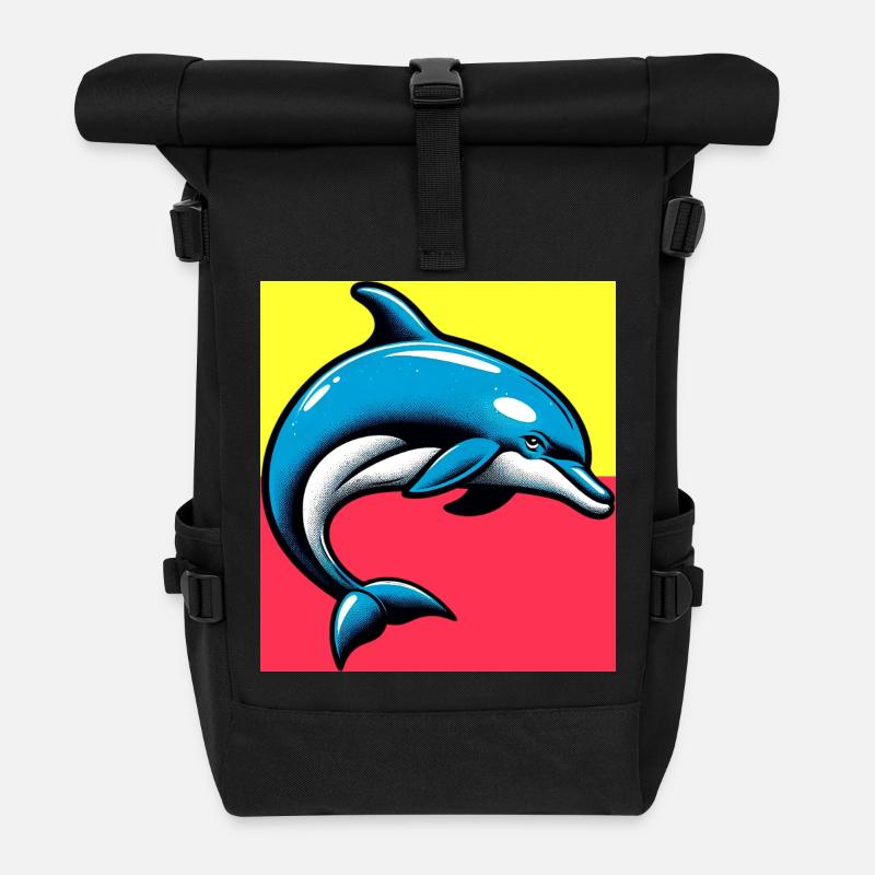 Delfin - Rolltop Rucksack - Schwarz