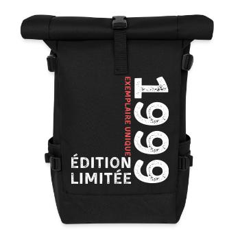 Année 1999 au style typographique vintage - Sac à dos roll top - noir - Devant