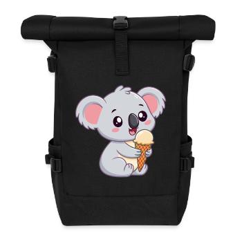 Koala gourmand à la glace - Roll Top Backpack - black - Front