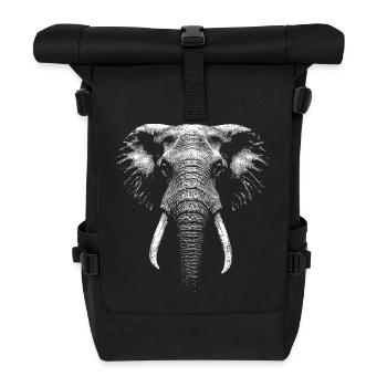 African elephant - Roll Top Backpack - black - Front