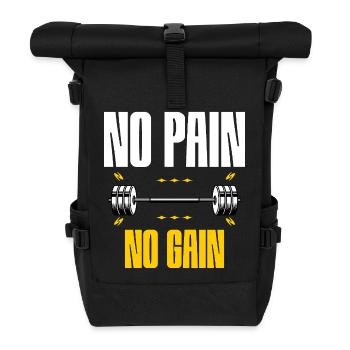 Pas de douleur, pas de gain – Motivation à la salle de sport - Sac à dos roll top - noir - Devant