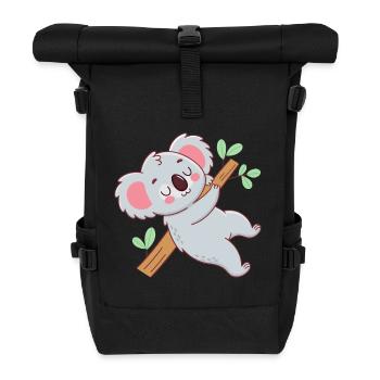 Kuscheliger Koala am Ast - Rolltop Rucksack - Schwarz - Vorne
