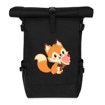 Renard gourmand à glace pastel - Roll Top Backpack - black - Front