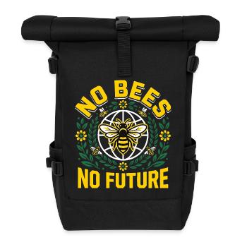 Save the Bees - Retro Umwelt Statement - Rolltop Rucksack - Schwarz - Vorne