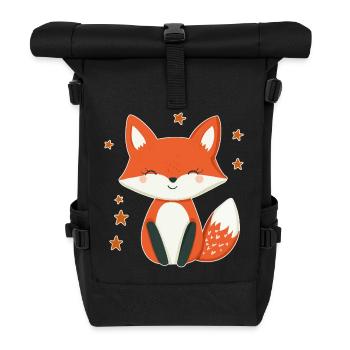 Fuchs und Sterne - Rolltop Rucksack - Schwarz - Vorne