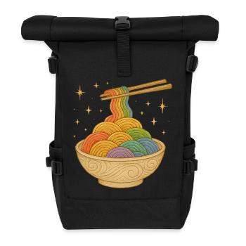 Rainbow Noodle Bowl Illustration - Rolltop Rucksack - Schwarz - Vorne