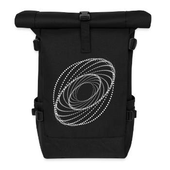 Gepunkteter Spiralwirbel - Rolltop Rucksack - Schwarz - Vorne