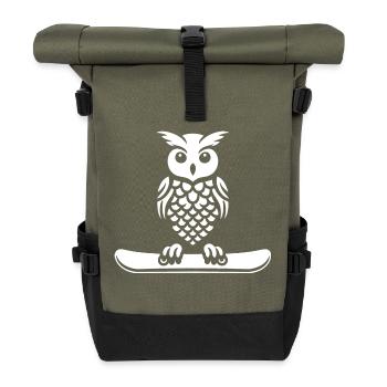 Minimalistisches Design: - Rolltop Rucksack - Olive/Schwarz - Vorne