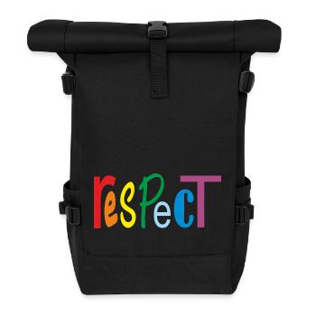 respect LGBTQIA+ lesbian gay queer diversity - Roll Top Backpack - black - Front