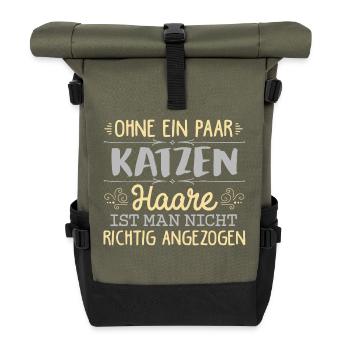 KATZEN - ohne Haare - Rolltop Rucksack - Olive/Schwarz - Vorne