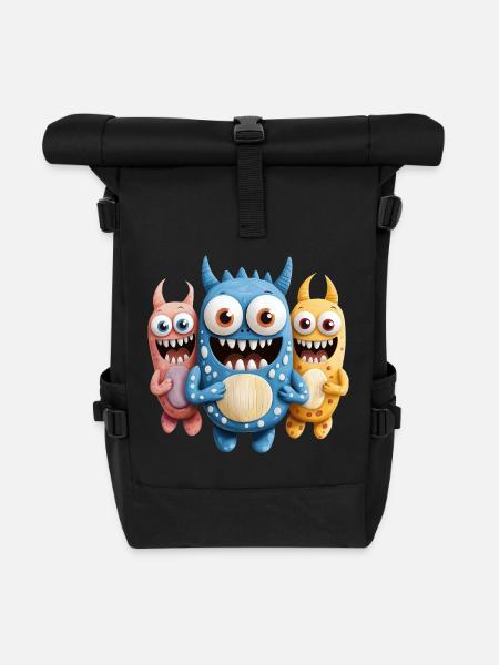 Monster wollen Tanzen - Rolltop Rucksack - Schwarz