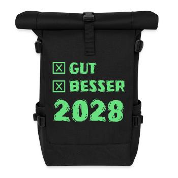 Besser 2028 - Rolltop Rucksack - Schwarz - Vorne