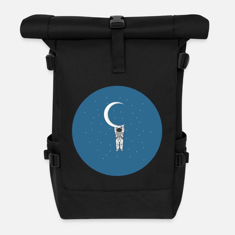 Astronaut - Roll Top Backpack - black