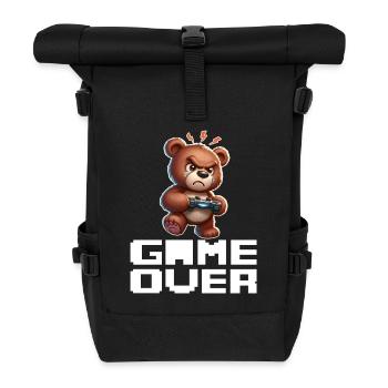 Game Over Niedlicher Bär - Rolltop Rucksack - Schwarz - Vorne